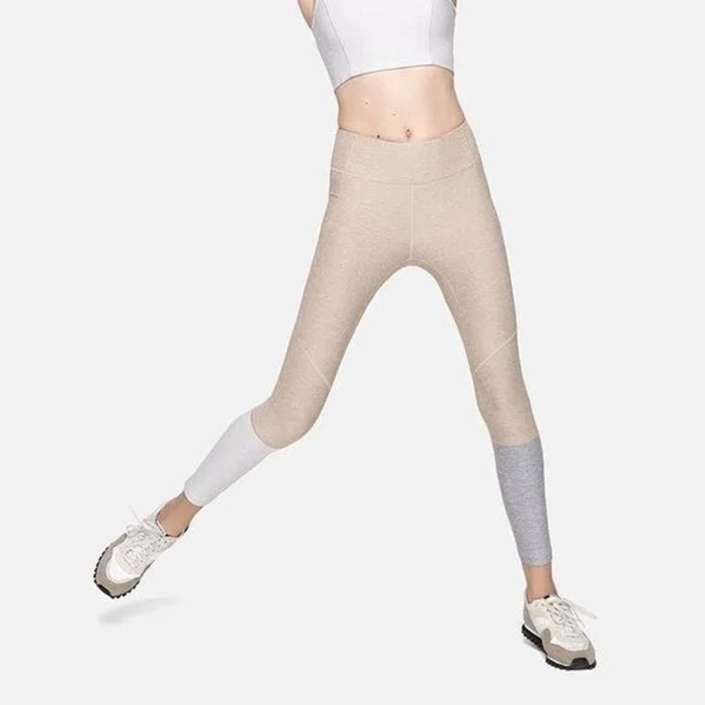 Outdoor Voices Leggings Womens Medium Gray Taupe Two Tone Heathered - Picture 2 of 12